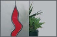 Satin glass with lead inserts